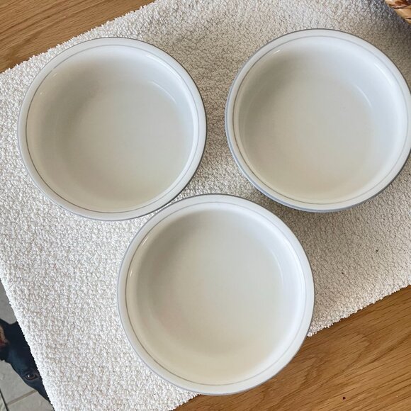 Lenox “For the Grey” Grey Pinstripes Soup / Cereal Bowl, Set of 3 - Picture 4 of 5